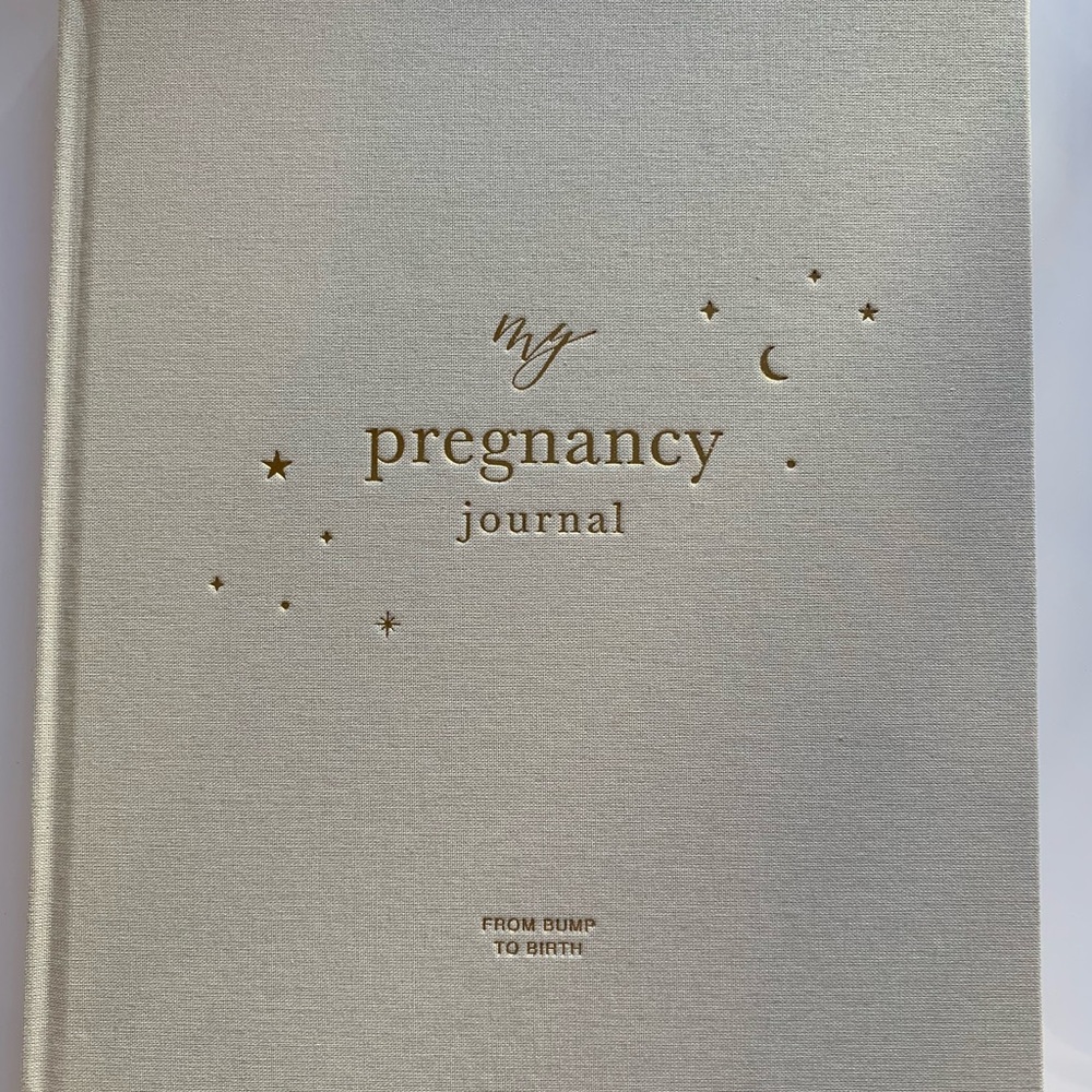 Cream Pregnancy Journal with Gold Accents